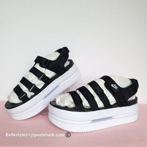 NIKE Icon Classic Sport Platform Sandals- Black/White/White Color. Women’s 10⭐